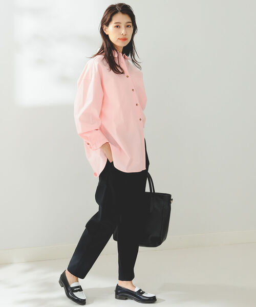 B:MING by BEAMS（ビーミングバイビームス）の「B:MING by BEAMS / オーガニック オーバー シャツ（シャツ/ブラウス・レディース・ピンク/オフホワイト・SMALL/MEDIUM）」の3枚目の写真