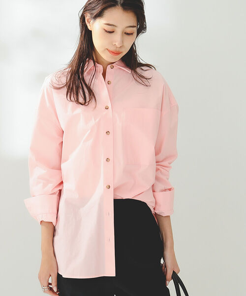 B:MING by BEAMS（ビーミングバイビームス）の「B:MING by BEAMS / オーガニック オーバー シャツ（シャツ/ブラウス・レディース・ピンク/オフホワイト・SMALL/MEDIUM）」の7枚目の写真