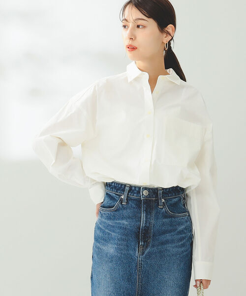 B:MING by BEAMS（ビーミングバイビームス）の「B:MING by BEAMS / オーガニック オーバー シャツ（シャツ/ブラウス・レディース・ピンク/オフホワイト・SMALL/MEDIUM）」の6枚目の写真