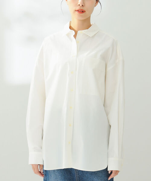 B:MING by BEAMS（ビーミングバイビームス）の「B:MING by BEAMS / オーガニック オーバー シャツ（シャツ/ブラウス・レディース・ピンク/オフホワイト・SMALL/MEDIUM）」の5枚目の写真