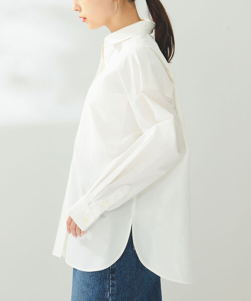 B:MING by BEAMS（ビーミングバイビームス）の「B:MING by BEAMS / オーガニック オーバー シャツ（シャツ/ブラウス・レディース・ピンク/オフホワイト・SMALL/MEDIUM）」の11枚目の写真