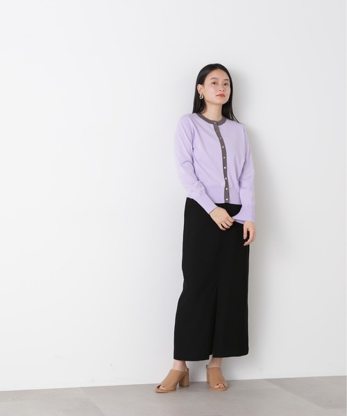 N.（N. Natural Beauty Basic）（エヌエヌナチュラルビューティーベーシック）の「◆タックナローロングスカート（スカート・レディース・イエロー/ブラック・MEDIUM）」の4枚目の写真