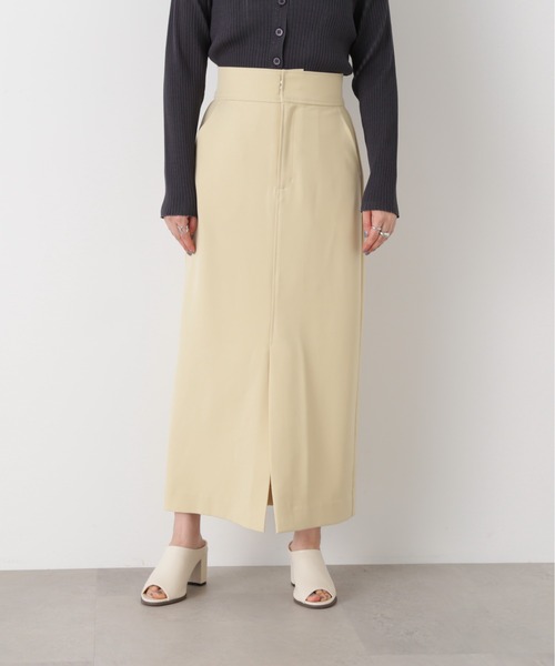 N.（N. Natural Beauty Basic）（エヌエヌナチュラルビューティーベーシック）の「◆タックナローロングスカート（スカート・レディース・イエロー/ブラック・MEDIUM）」の6枚目の写真