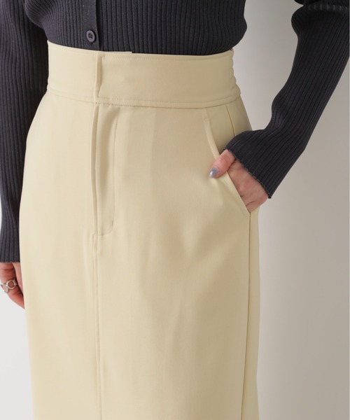 N.（N. Natural Beauty Basic）（エヌエヌナチュラルビューティーベーシック）の「◆タックナローロングスカート（スカート・レディース・イエロー/ブラック・MEDIUM）」の11枚目の写真