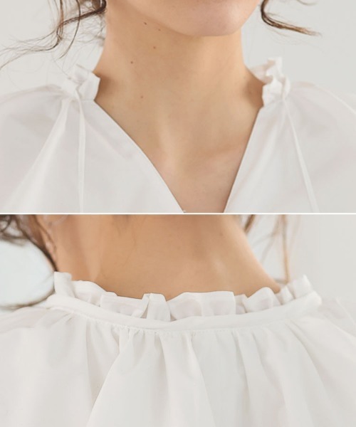 DONOBAN（ドノバン）の「ラッフルカラーブラウス（シャツ/ブラウス・レディース・ブルー/ホワイト/ネイビー・F）」の19枚目の写真