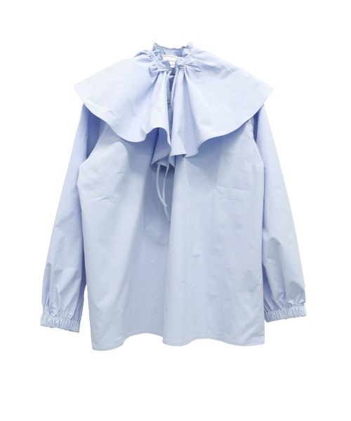 DONOBAN（ドノバン）の「ラッフルカラーブラウス（シャツ/ブラウス・レディース・ブルー/ホワイト/ネイビー・F）」の12枚目の写真