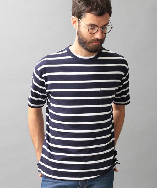 BEAUTY&YOUTH UNITED ARROWS（ビューティーアンドユースユナイテッドアローズ）の「BY コットン レーヨン ボーダー Tシャツ◆（Tシャツ/カットソー・メンズ・ネイビー/ホワイト・LARGE/MEDIUM/SMALL）」の7枚目の写真