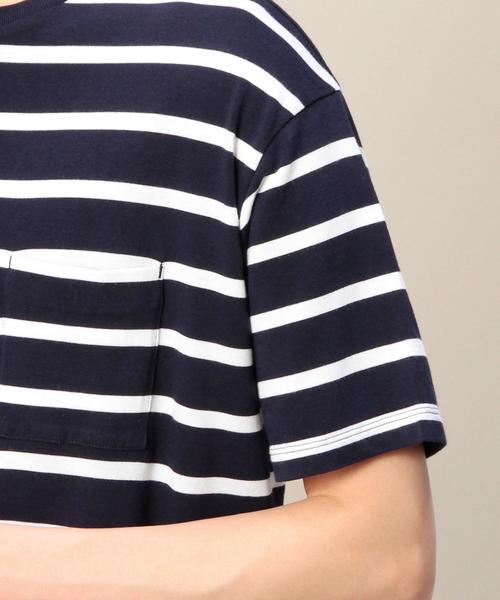 BEAUTY&YOUTH UNITED ARROWS（ビューティーアンドユースユナイテッドアローズ）の「BY コットン レーヨン ボーダー Tシャツ◆（Tシャツ/カットソー・メンズ・ネイビー/ホワイト・LARGE/MEDIUM/SMALL）」の8枚目の写真