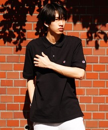 【CHAMPION/チャンピオン】ワンポイントブランドロゴ刺繍　鹿の子　ポロシャツ コットン100％