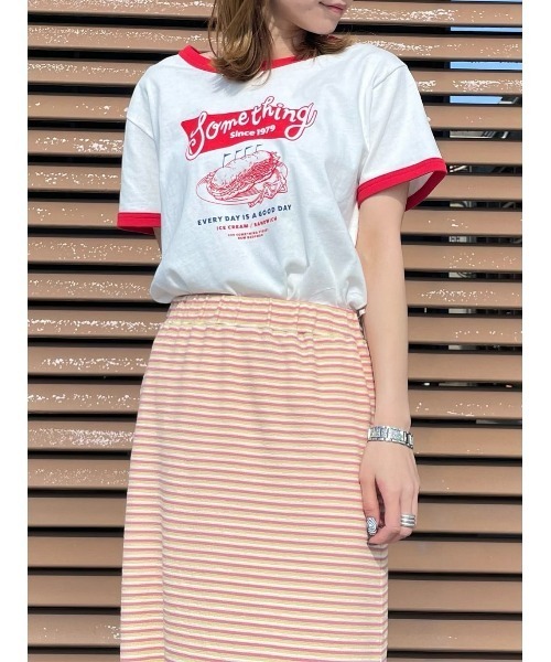 SOMETHING(サムシング)の「【SOMETHING】ヴィンテージリンガーTシャツ(Tシャツ/カットソー・レディース・レッド・M/L)」の8枚目の写真