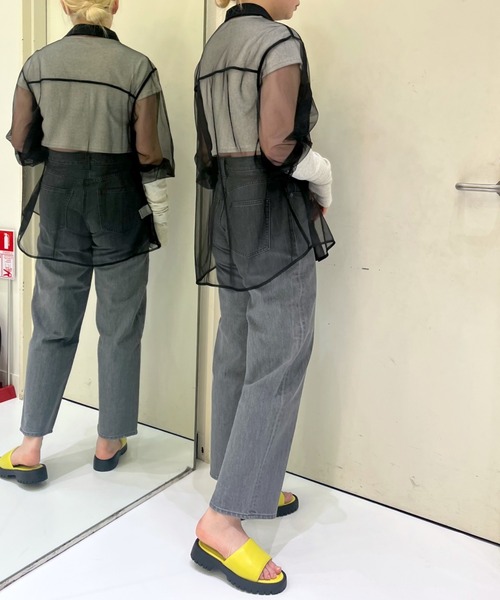 FOREVER 21（フォーエバー トゥエンティーワン）の「メッシュシアーシャツ（シャツ/ブラウス・レディース・ピンク/ブルー/グリーン/ホワイト/ブラック/グレー・FREE）」の14枚目の写真