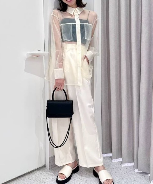 FOREVER 21（フォーエバー トゥエンティーワン）の「メッシュシアーシャツ（シャツ/ブラウス・レディース・ピンク/ブルー/グリーン/ホワイト/ブラック/グレー・FREE）」の11枚目の写真