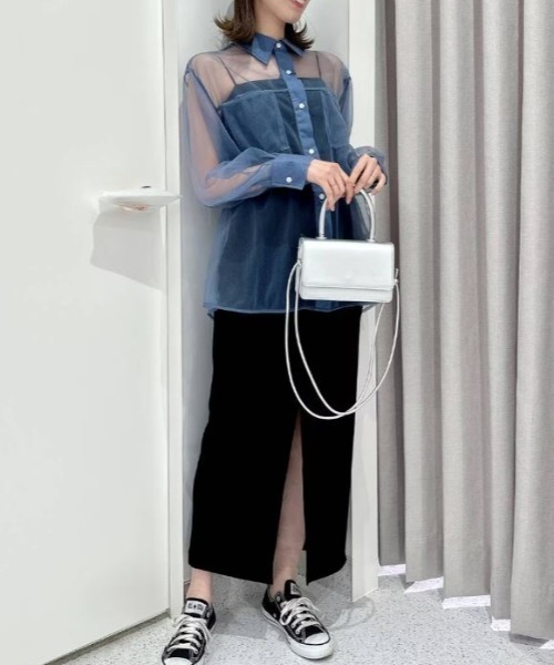 FOREVER 21（フォーエバー トゥエンティーワン）の「メッシュシアーシャツ（シャツ/ブラウス・レディース・ピンク/ブルー/グリーン/ホワイト/ブラック/グレー・FREE）」の15枚目の写真