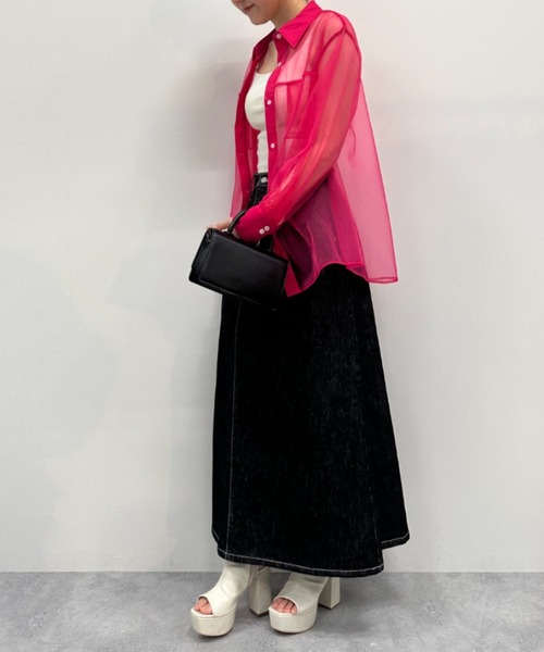 FOREVER 21（フォーエバー トゥエンティーワン）の「メッシュシアーシャツ（シャツ/ブラウス・レディース・ピンク/ブルー/グリーン/ホワイト/ブラック/グレー・FREE）」の19枚目の写真