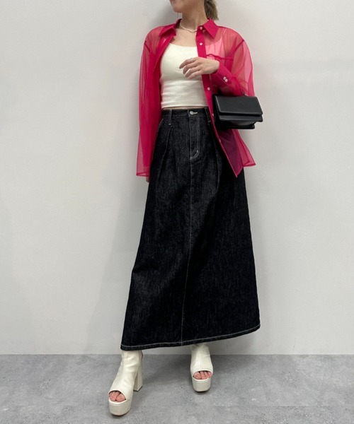 FOREVER 21（フォーエバー トゥエンティーワン）の「メッシュシアーシャツ（シャツ/ブラウス・レディース・ピンク/ブルー/グリーン/ホワイト/ブラック/グレー・FREE）」の18枚目の写真