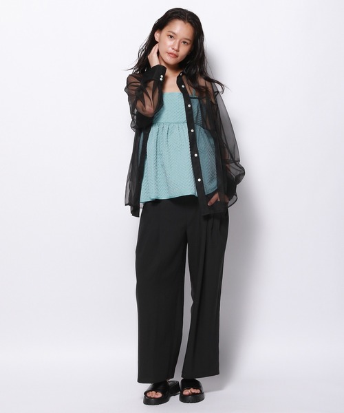 FOREVER 21（フォーエバー トゥエンティーワン）の「メッシュシアーシャツ（シャツ/ブラウス・レディース・ピンク/ブルー/グリーン/ホワイト/ブラック/グレー・FREE）」の22枚目の写真