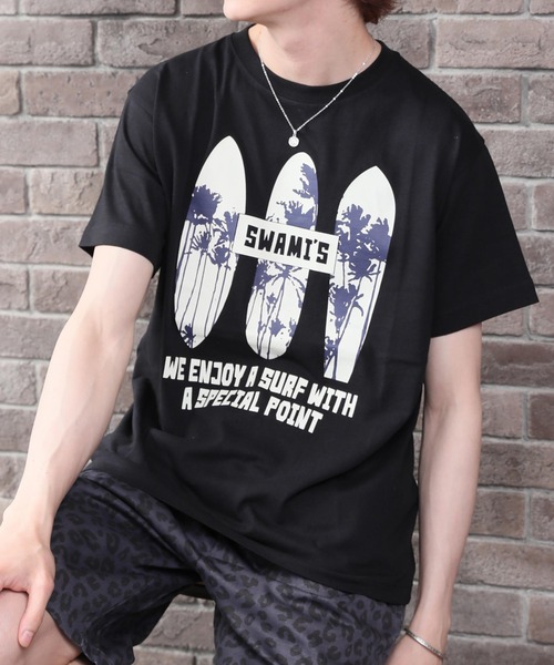 ARCADE（アーケード）の「サーフデザイン 半袖クルーネック プリントTシャツ DORE.H（Tシャツ/カットソー・メンズ・サックスブルー系2/ブラック系その他/ホワイト系その他3/ピンク系その他3/イエロー系その他3/ホワイト系その他2/ブラック系その他2/ホワイト系その他/ブラック系その他3/サックスブルー系/イエロー系その他/ピンク系その他2・LL/L/M）」の7枚目の写真