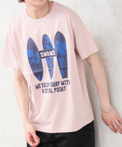 ARCADE（アーケード）の「サーフデザイン 半袖クルーネック プリントTシャツ DORE.H（Tシャツ/カットソー・メンズ・サックスブルー系2/ブラック系その他/ホワイト系その他3/ピンク系その他3/イエロー系その他3/ホワイト系その他2/ブラック系その他2/ホワイト系その他/ブラック系その他3/サックスブルー系/イエロー系その他/ピンク系その他2・LL/L/M）」の12枚目の写真