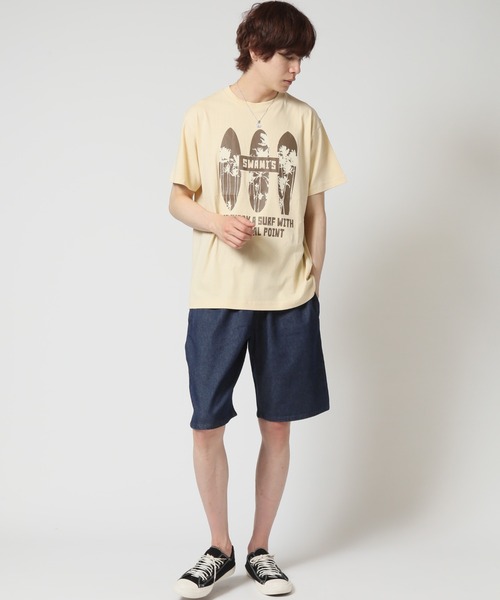 ARCADE（アーケード）の「サーフデザイン 半袖クルーネック プリントTシャツ DORE.H（Tシャツ/カットソー・メンズ・サックスブルー系2/ブラック系その他/ホワイト系その他3/ピンク系その他3/イエロー系その他3/ホワイト系その他2/ブラック系その他2/ホワイト系その他/ブラック系その他3/サックスブルー系/イエロー系その他/ピンク系その他2・LL/L/M）」の14枚目の写真