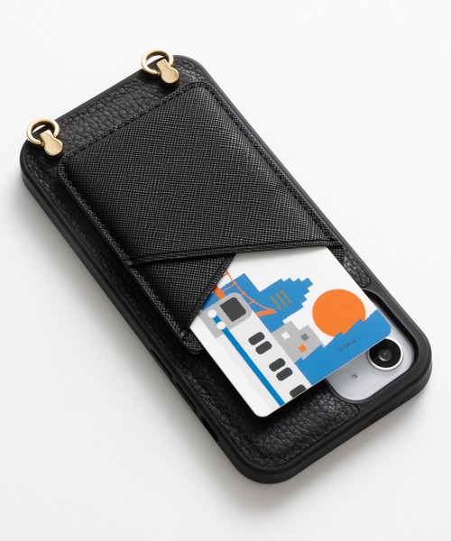 emonique（エモニーク）の「スマホ ポケットカードホルダー PUレザー（スマホグッズ・レディース・ブラック/グレー/ゴールド/ピンク・FREE）」の3枚目の写真