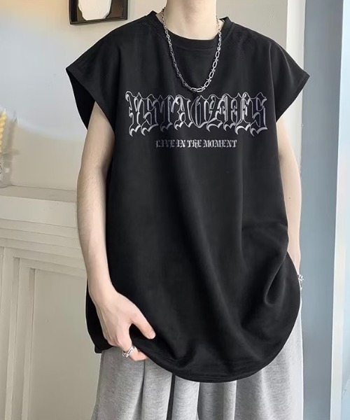 .KOM(ドットコム)の「『.KOM/ドットケーオーエム』フロントロゴノンスリーブTEE 【CN】(Tシャツ/カットソー・メンズ・グレー/ブラック/ホワイト・FREE)」の3枚目の写真