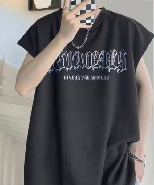 .KOM(ドットコム)の「『.KOM/ドットケーオーエム』フロントロゴノンスリーブTEE 【CN】(Tシャツ/カットソー・メンズ・グレー/ブラック/ホワイト・FREE)」の8枚目の写真