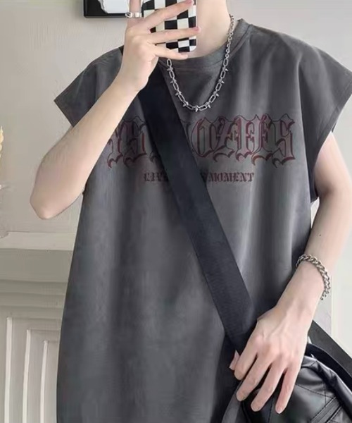.KOM(ドットコム)の「『.KOM/ドットケーオーエム』フロントロゴノンスリーブTEE 【CN】(Tシャツ/カットソー・メンズ・グレー/ブラック/ホワイト・FREE)」の12枚目の写真