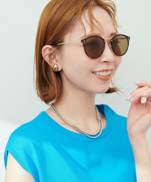 natural couture（ナチュラルクチュール）の「ボストンＵＶグラス（その他小物・レディース・ブラウン/ブラック・FREE）」の2枚目の写真