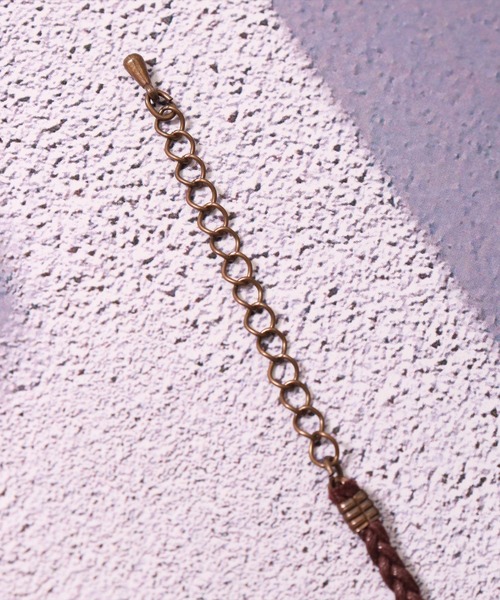 BAYBLO（ベイブロ）の「(BB)【ユニセックス】ピースマーク ロウ引き 3つ編み アンクレット（アンクレット・メンズ・ブラウン/ダークグリーン/ネイビー/ブラック/ベージュ・FREE）」の14枚目の写真