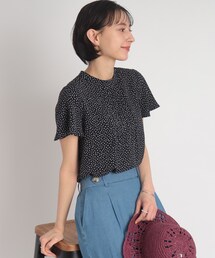 DRESKIP | 【落ち感きれいな上品シルエット】バンドカラーお袖フリルブラウス(シャツ/ブラウス)