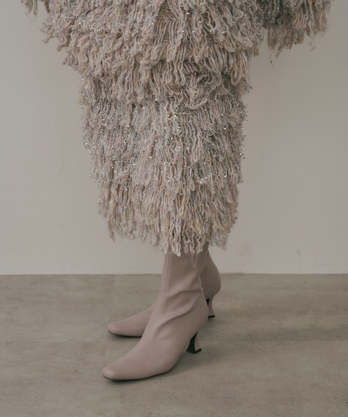 セール】カラーストレッチショートブーツ（ブーツ）｜J1U by LA BELLE