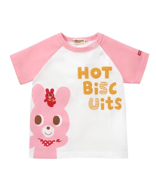 HOT BISCUITS(ホットビスケッツ)の「キャラクター ラグラン半袖Tシャツ(Tシャツ/カットソー・キッズ・グリーン/マルチ/ピンク・120cm/80cm/90cm/110cm/100cm)」の3枚目の写真