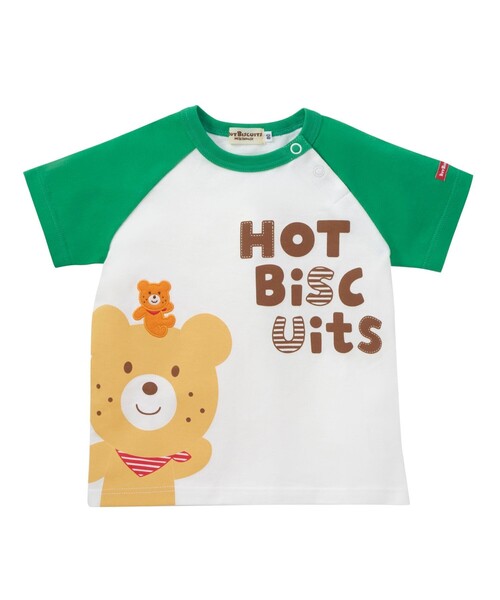 HOT BISCUITS(ホットビスケッツ)の「キャラクター ラグラン半袖Tシャツ(Tシャツ/カットソー・キッズ・グリーン/マルチ/ピンク・120cm/80cm/90cm/110cm/100cm)」の2枚目の写真