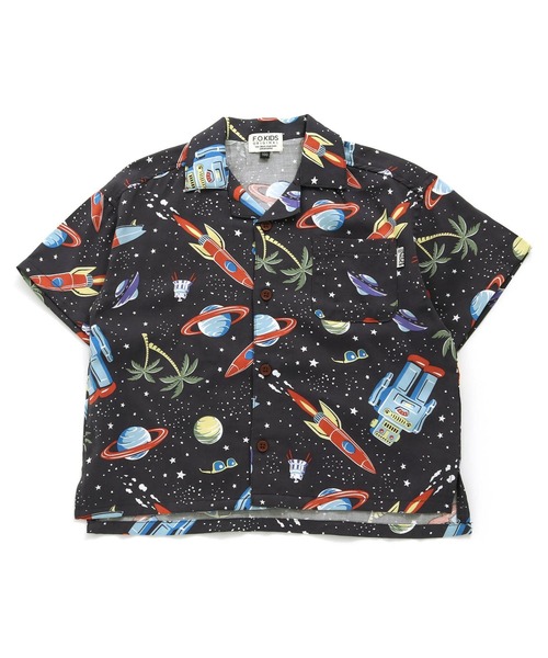 F.O.KIDS(エフオーキッズ)の「F.O.KIDS/エフオーキッズ ALOHA SHIRT アロハシャツ(シャツ/ブラウス・キッズ・ブルー/レインボー/チャコール/ブラウン・140/130/120)」の2枚目の写真