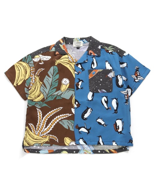 F.O.KIDS(エフオーキッズ)の「F.O.KIDS/エフオーキッズ ALOHA SHIRT アロハシャツ(シャツ/ブラウス・キッズ・ブルー/レインボー/チャコール/ブラウン・140/130/120)」の7枚目の写真