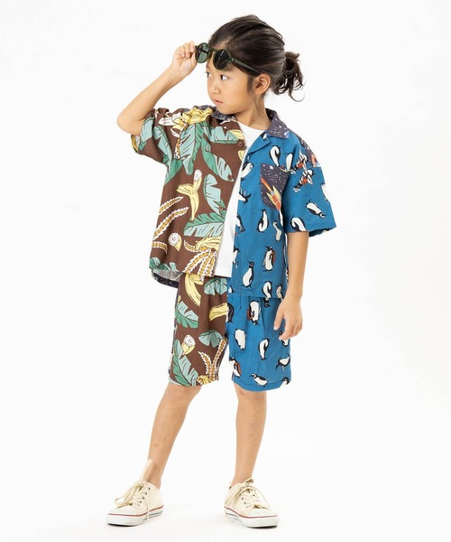 F.O.KIDS(エフオーキッズ)の「F.O.KIDS/エフオーキッズ ALOHA SHIRT アロハシャツ(シャツ/ブラウス・キッズ・ブルー/レインボー/チャコール/ブラウン・140/130/120)」の9枚目の写真