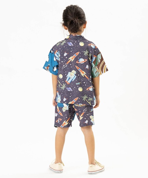 F.O.KIDS(エフオーキッズ)の「F.O.KIDS/エフオーキッズ ALOHA SHIRT アロハシャツ(シャツ/ブラウス・キッズ・ブルー/レインボー/チャコール/ブラウン・140/130/120)」の5枚目の写真