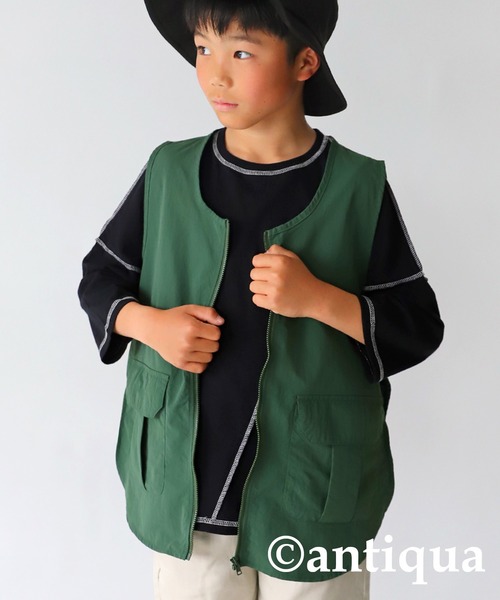 antiqua（アンティカ）の「水陸両用ドライ素材ベスト（ベスト・キッズ・ブラック/カーキ・160/120/140）」の14枚目の写真