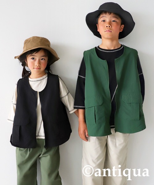 antiqua（アンティカ）の「水陸両用ドライ素材ベスト（ベスト・キッズ・ブラック/カーキ・160/120/140）」の12枚目の写真