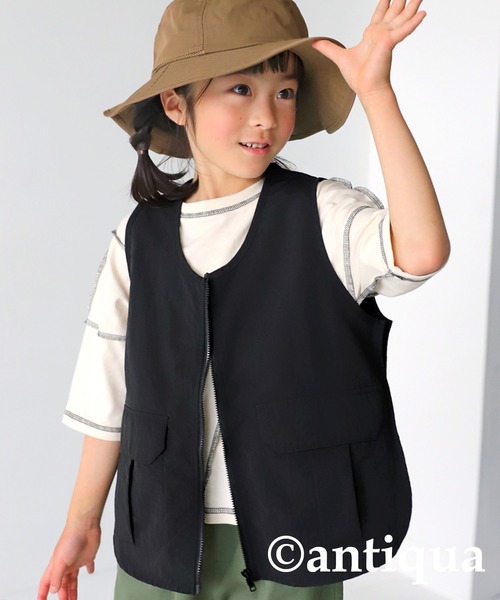 antiqua（アンティカ）の「水陸両用ドライ素材ベスト（ベスト・キッズ・ブラック/カーキ・160/120/140）」の10枚目の写真