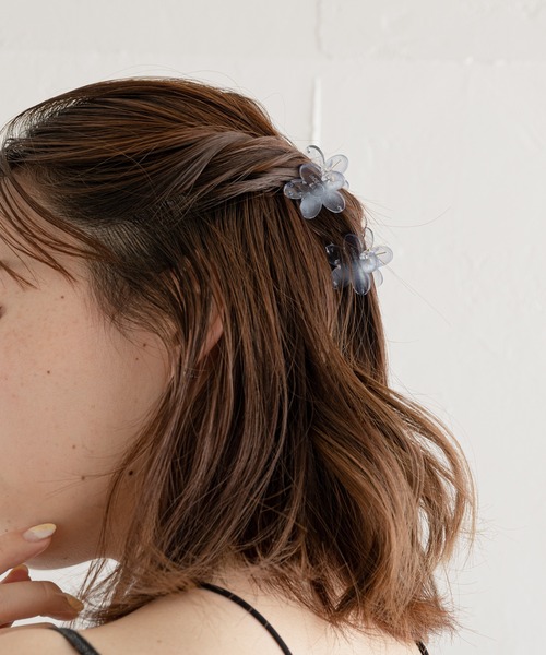 Chico（チコ）の「ミニフラワークリップSET（バレッタ/ヘアクリップ・レディース・ブルー/アイボリー/ブラウン・FREE）」の15枚目の写真