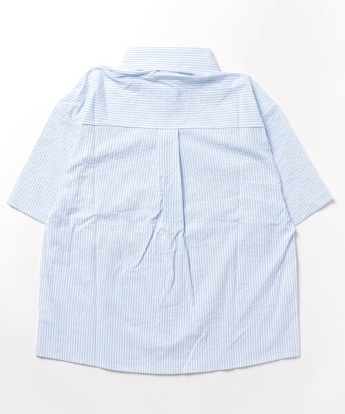 LOPASS（ロパス）の「綿ストライプ半袖シャツ（シャツ/ブラウス・レディース・ベージュ/ブルー/グリーン/ピンク・M）」の11枚目の写真