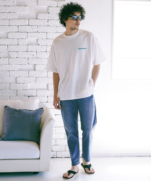 BAYFLOW(ベイフロー)の「SUNSETプリントTシャツ(Tシャツ/カットソー・メンズ・セージグリーン/オフホワイト/ピンク/ベージュ/チャコール/ライトベージュ/ベビーピンク/ブラック・MEDIUM/LARGE)」の19枚目の写真