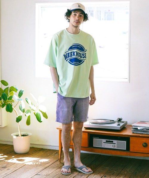 BAYFLOW(ベイフロー)の「SUNSETプリントTシャツ(Tシャツ/カットソー・メンズ・セージグリーン/オフホワイト/ピンク/ベージュ/チャコール/ライトベージュ/ベビーピンク/ブラック・MEDIUM/LARGE)」の14枚目の写真