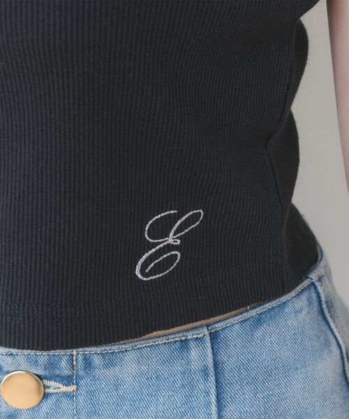 ems excite(エムズエキサイト)の「裾刺繍カップインキャミ(Tシャツ/カットソー・レディース・ブラック/オフホワイト/ブラック系その他3/ブルー・FREE)」の16枚目の写真