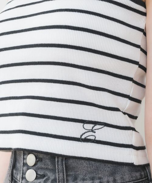 ems excite(エムズエキサイト)の「裾刺繍カップインキャミ(Tシャツ/カットソー・レディース・ブラック/オフホワイト/ブラック系その他3/ブルー・FREE)」の22枚目の写真