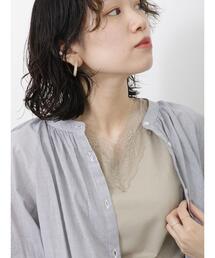 Samansa Mos2 blue | 前後2way幅広レースタンクトップ(タンクトップ)