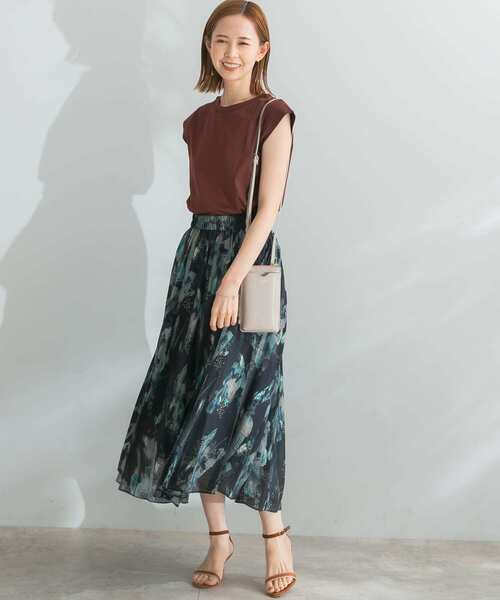 URBAN RESEARCH ROSSO WOMEN(アーバンリサーチ ロッソ)の「アートプリントシアーギャザースカート(スカート・レディース・オフホワイト/ブラック・FREE)」の14枚目の写真