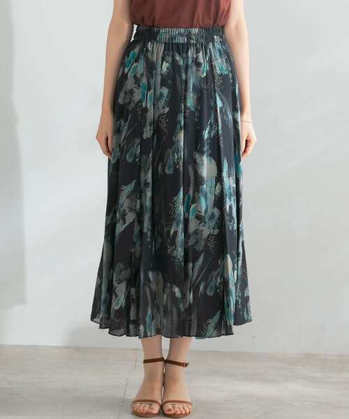 URBAN RESEARCH ROSSO WOMEN(アーバンリサーチ ロッソ)の「アートプリントシアーギャザースカート(スカート・レディース・オフホワイト/ブラック・FREE)」の18枚目の写真