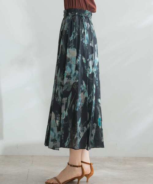 URBAN RESEARCH ROSSO WOMEN(アーバンリサーチ ロッソ)の「アートプリントシアーギャザースカート(スカート・レディース・オフホワイト/ブラック・FREE)」の19枚目の写真